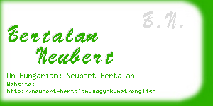 bertalan neubert business card